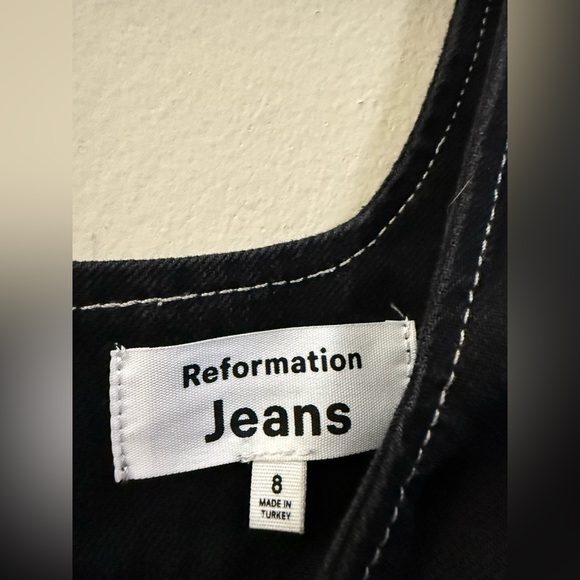 Reformation Davies Bustier Denim Dress in Black - 8 - Picture 6 of 11